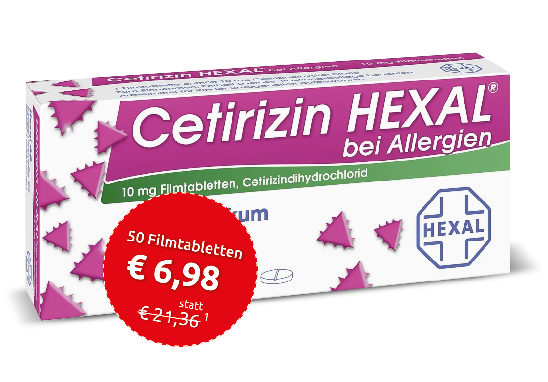 CETIRIZIN HEXAL Filmtabletten bei Allergien 50 St