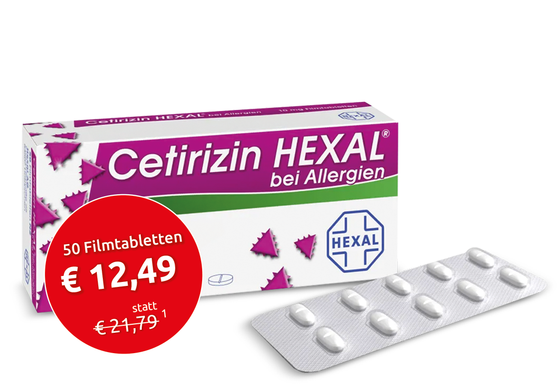 CETIRIZIN HEXAL Filmtabletten bei Allergien 50 St
