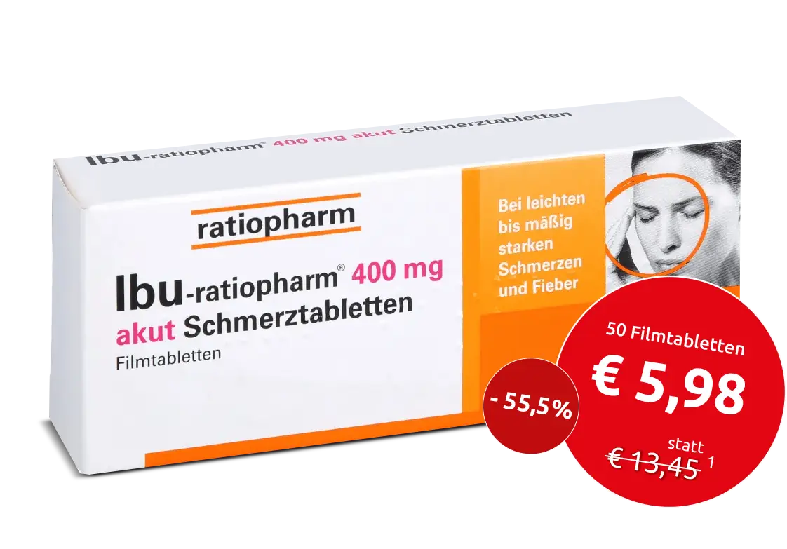 IBU-RATIOPHARM 400 mg akut Schmerztbl.Filmtabl. 50 St