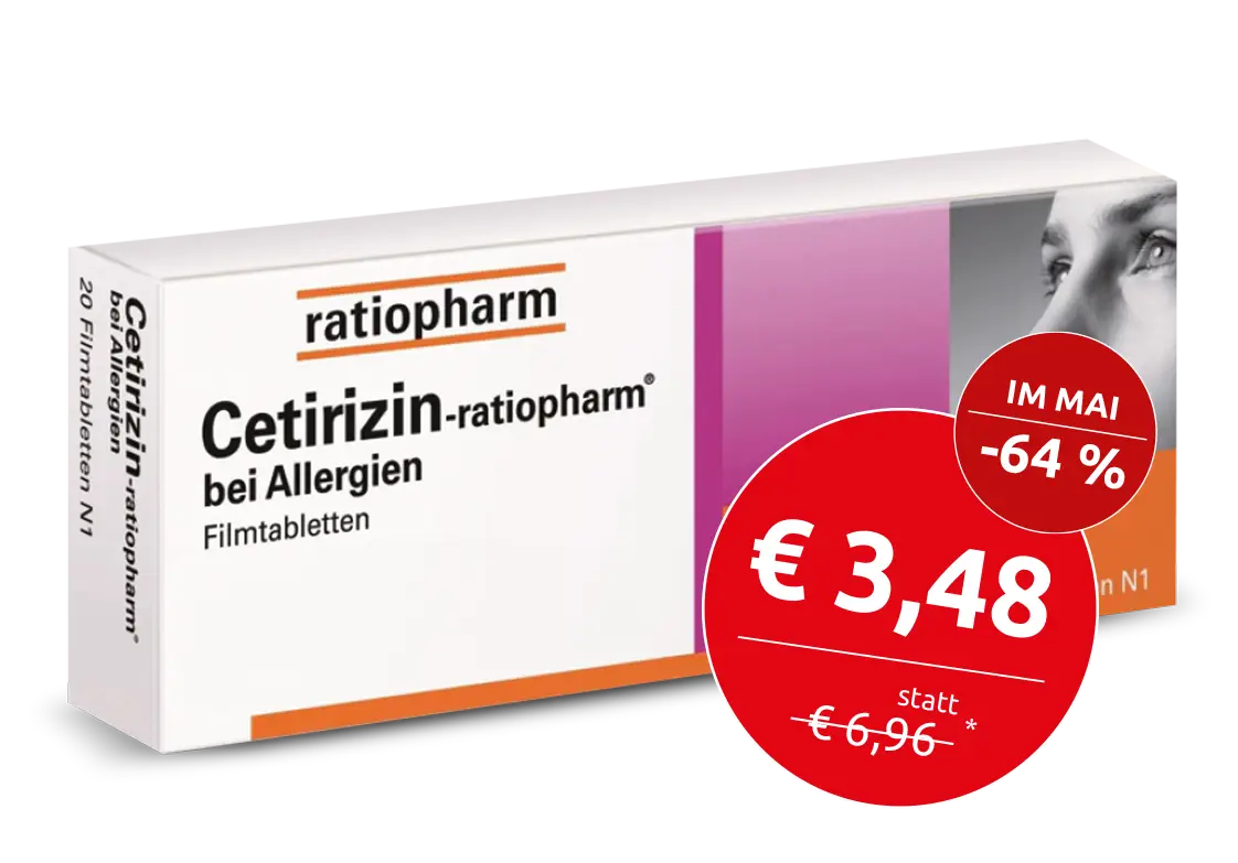 CETIRIZIN-ratiopharm bei Allergien 10 mg Filmtabl. 20 St